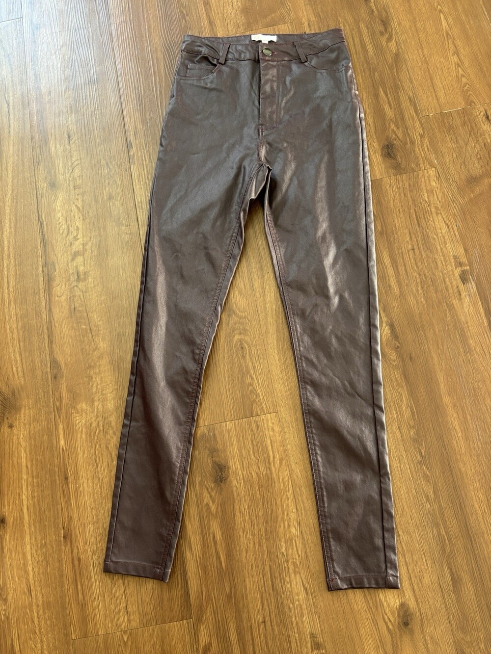 GB Gianni Bini Women’s Coated Skinny Pants Size 5 Burgundy High Rise NWT